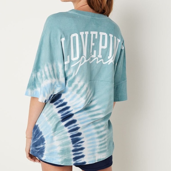 Varsity Short Sleeve Crew Tee Oil Blue Spotlight Tie Dye Small NEW - Picture 3 of 5